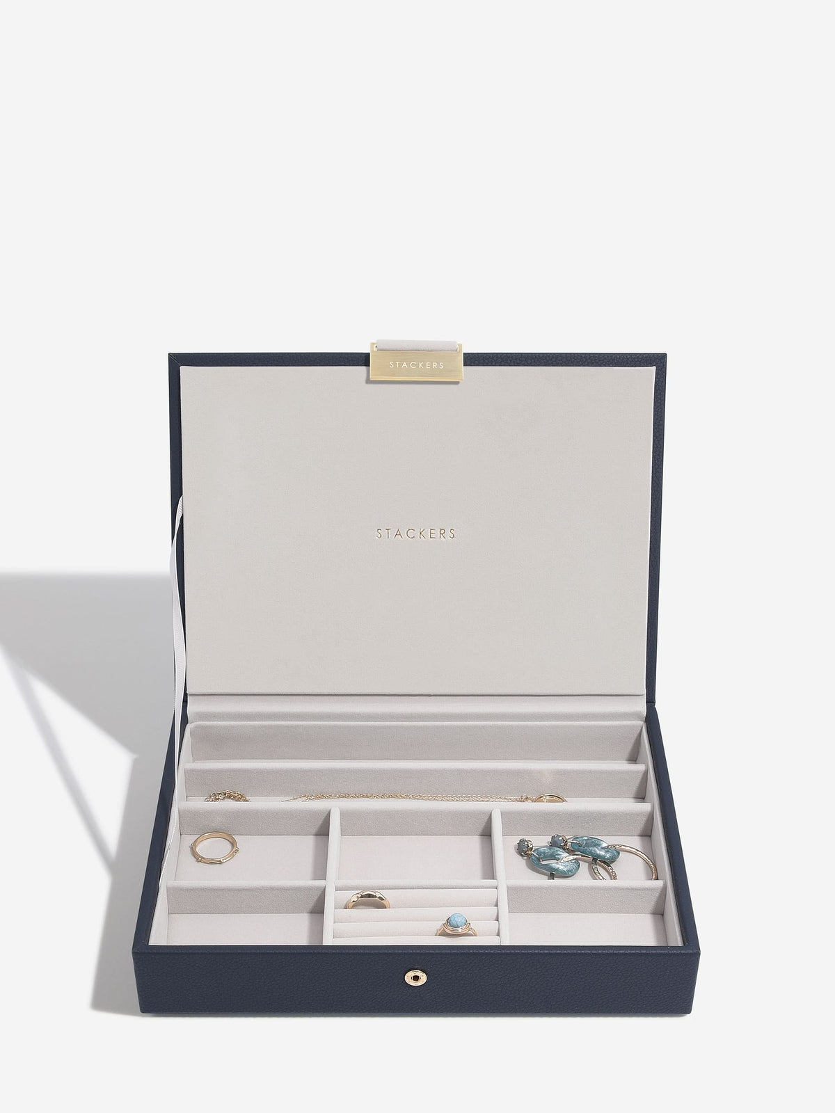 Stackers Klassieke Juwelendoos Set van 3 Marineblauw - Mystackers