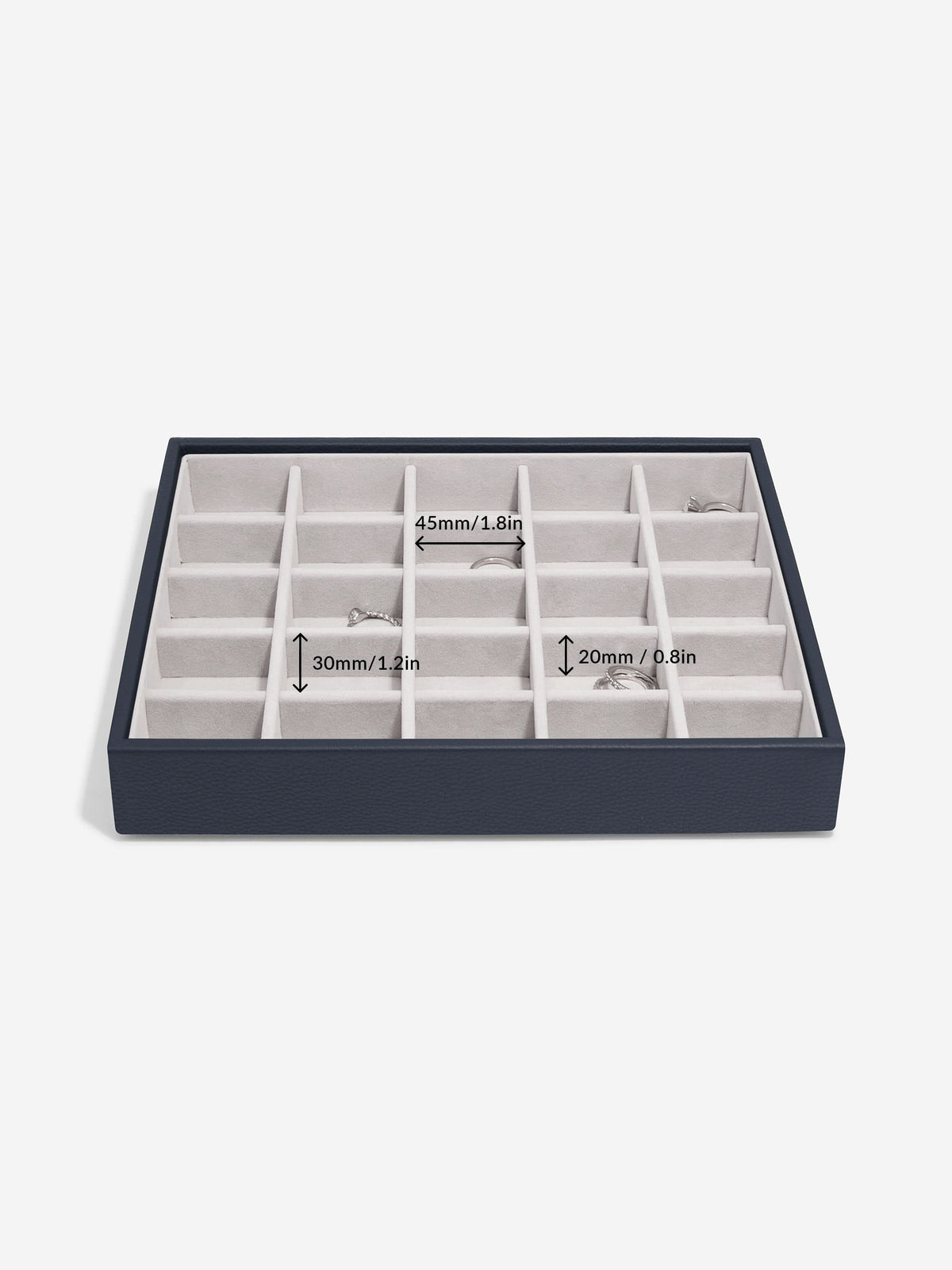 Stackers Klassieke Juwelendoos Set van 3 Marineblauw - Mystackers