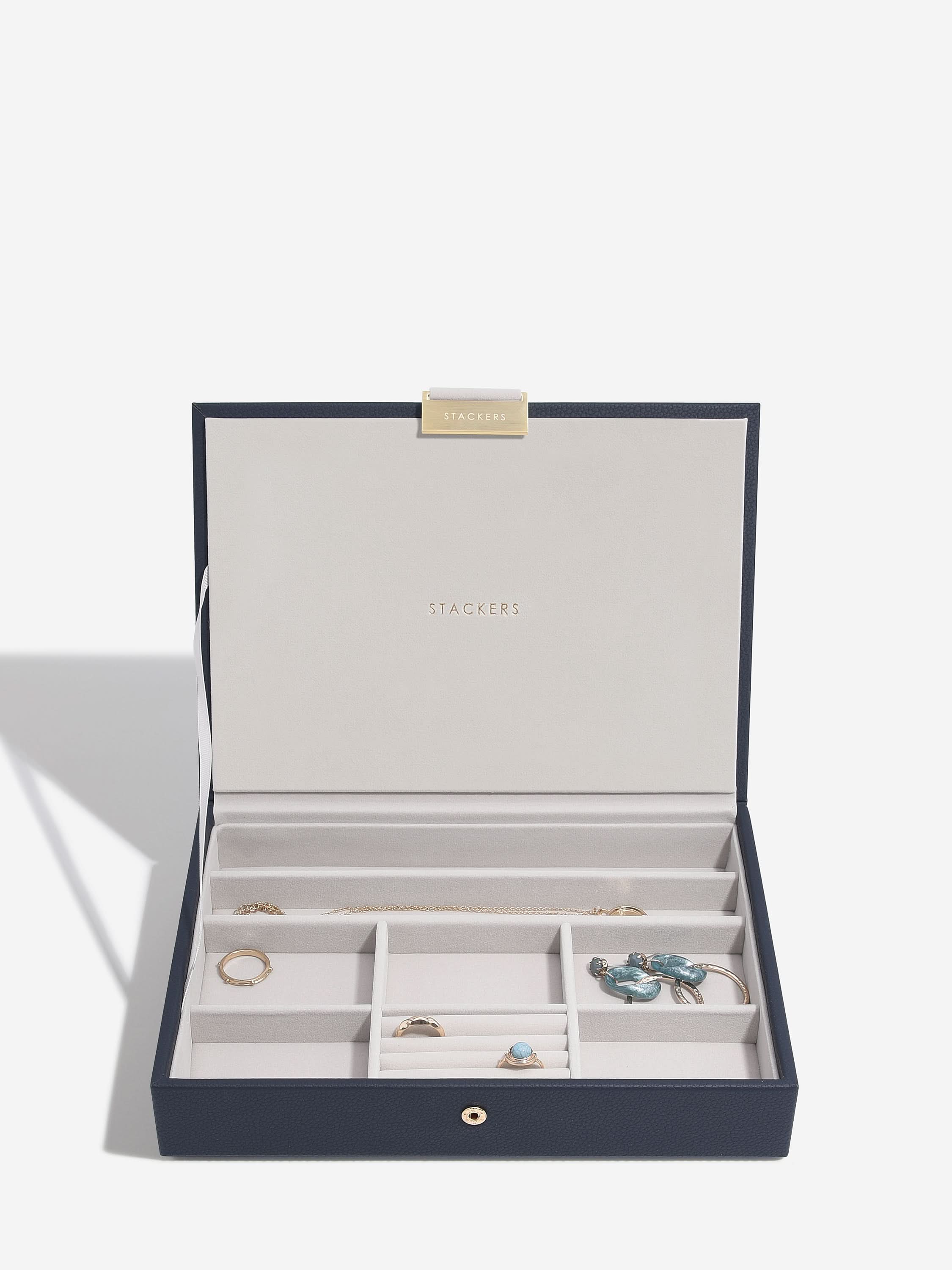 Stackers Klassieke Juwelendoos Set van 5 Marineblauw - Mystackers