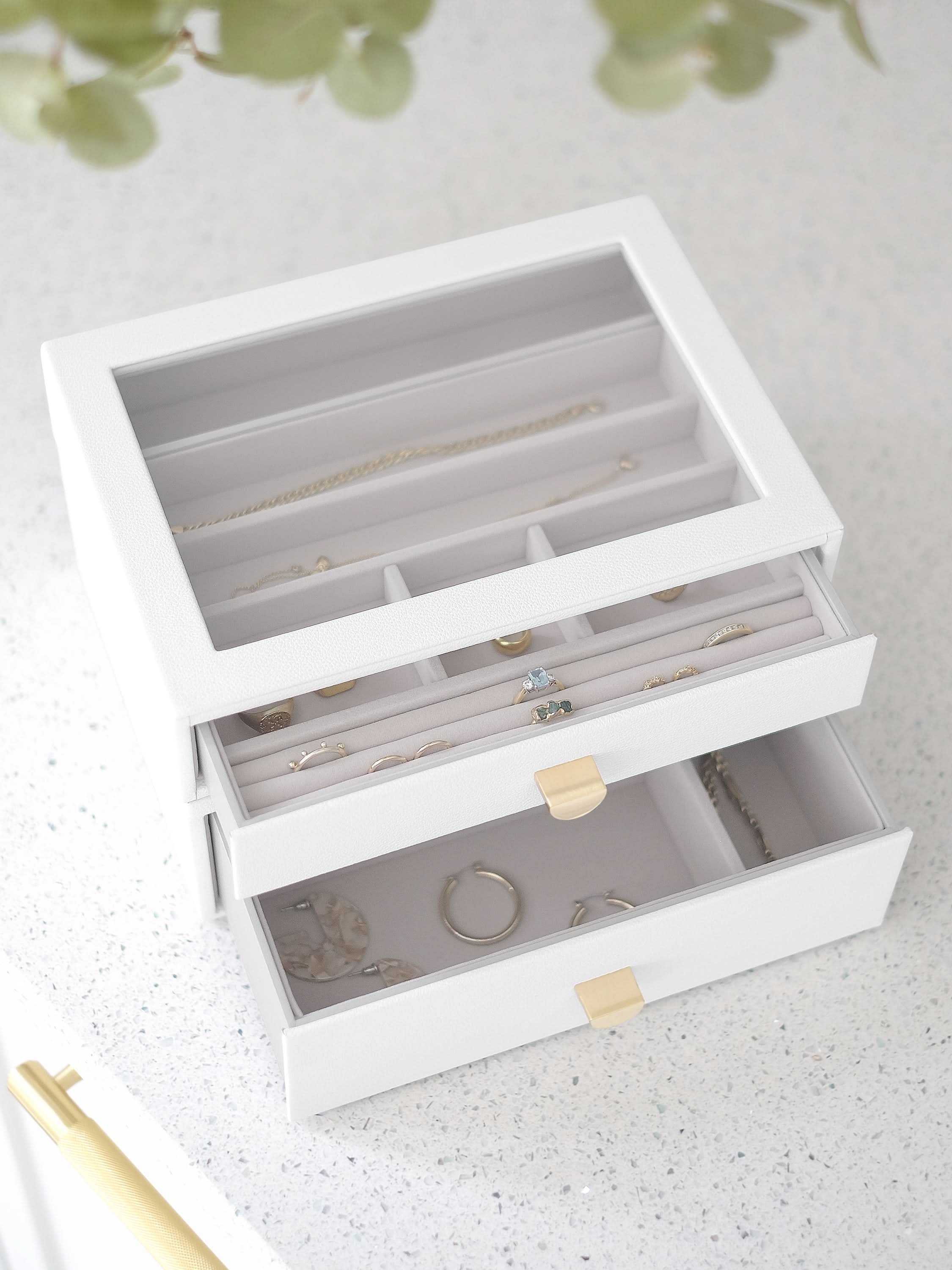 Stackers Klassieke Display Juwelendoos Set van 2 Wit - Mystackers