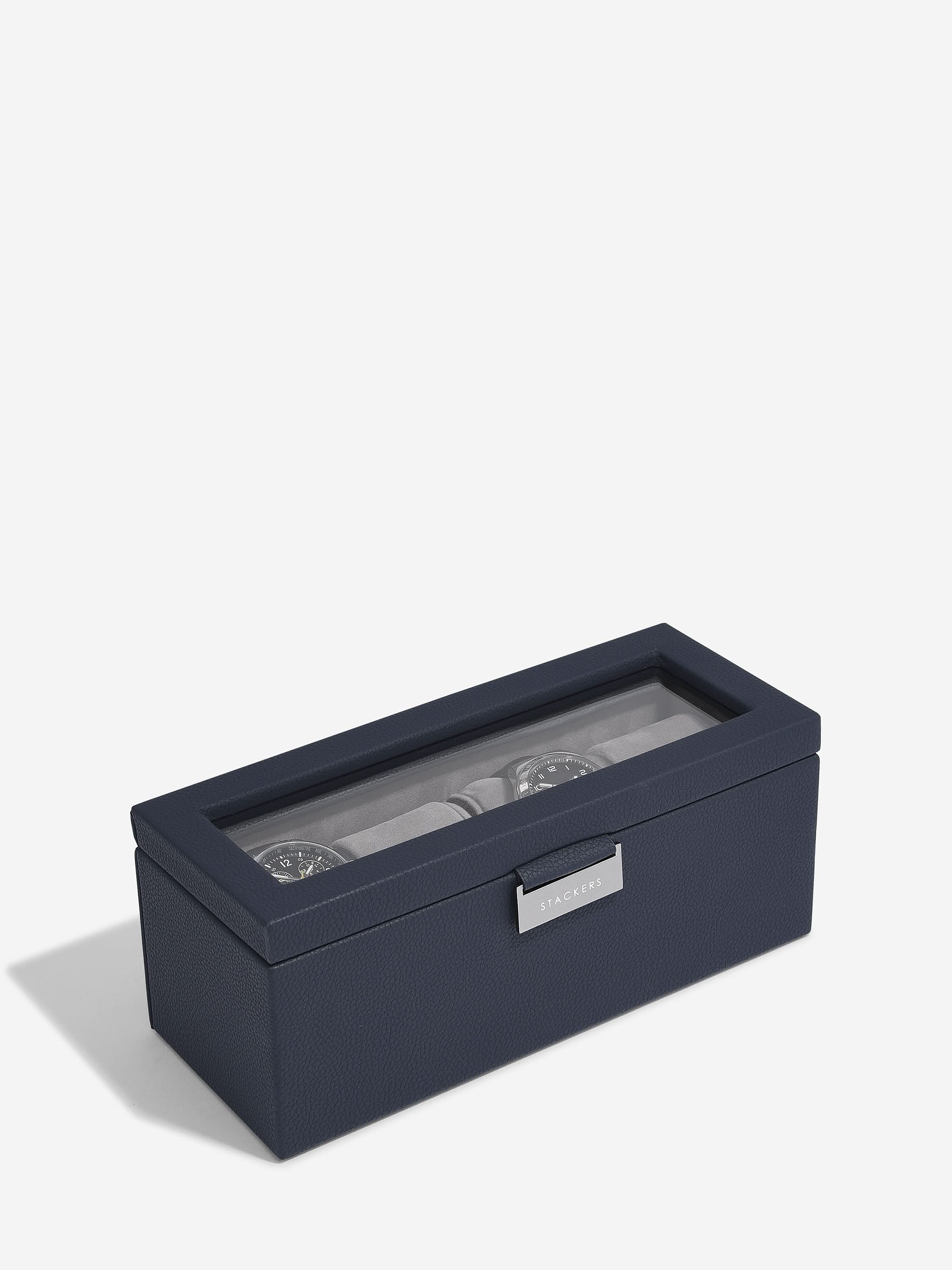 Stackers Vierdelige Horlogedoos Marineblauw - Mystackers