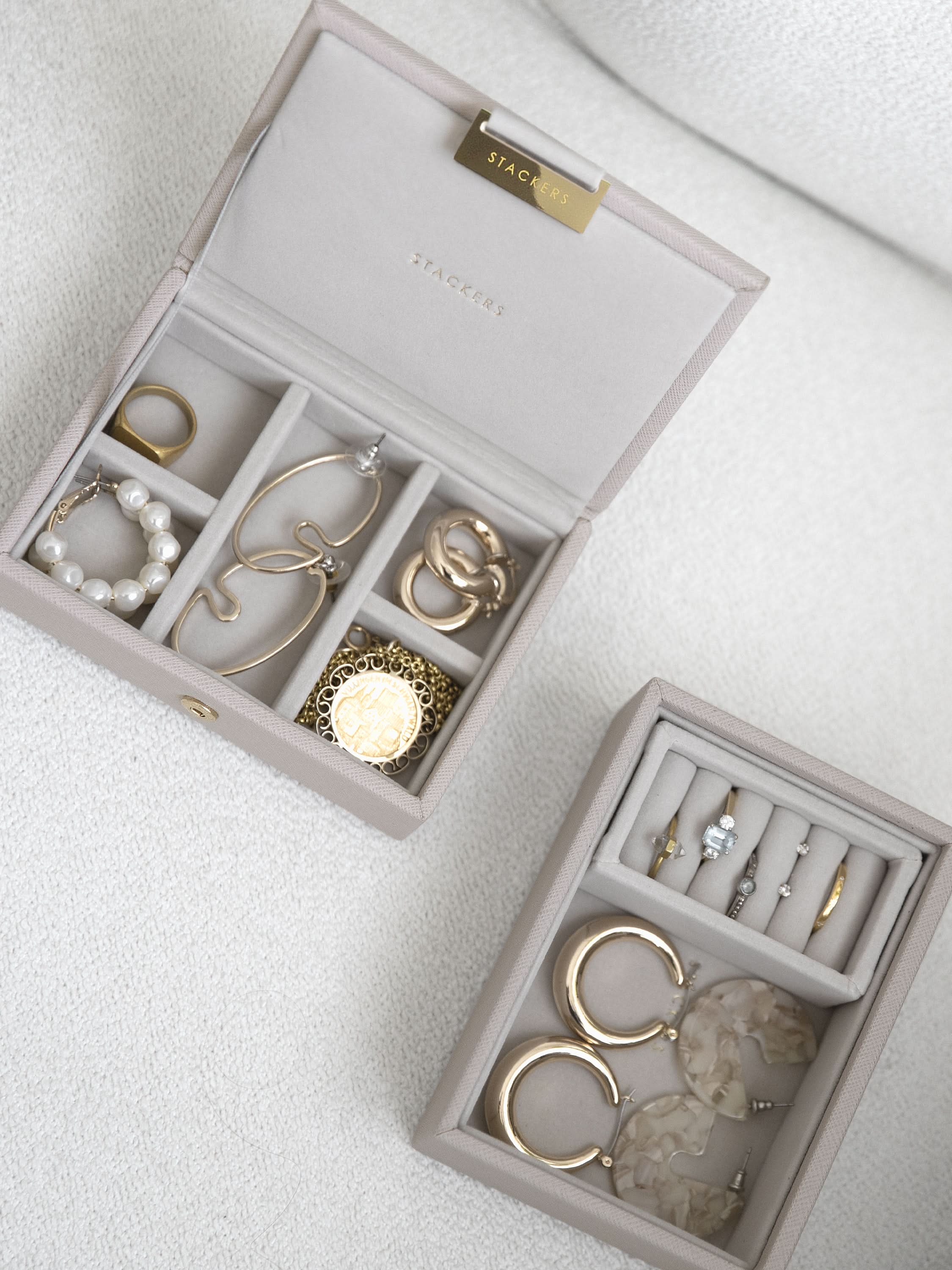 Stackers Micro Juwelendoos Set van 2 Taupe - Mystackers