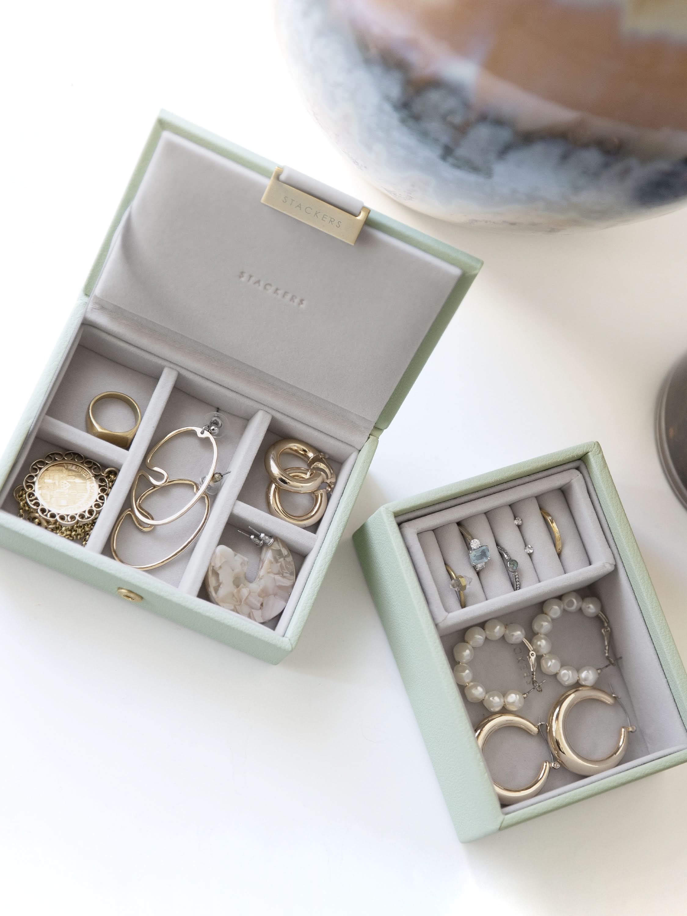 Stackers Micro Juwelendoos Set van 2 Saliegroen - Mystackers