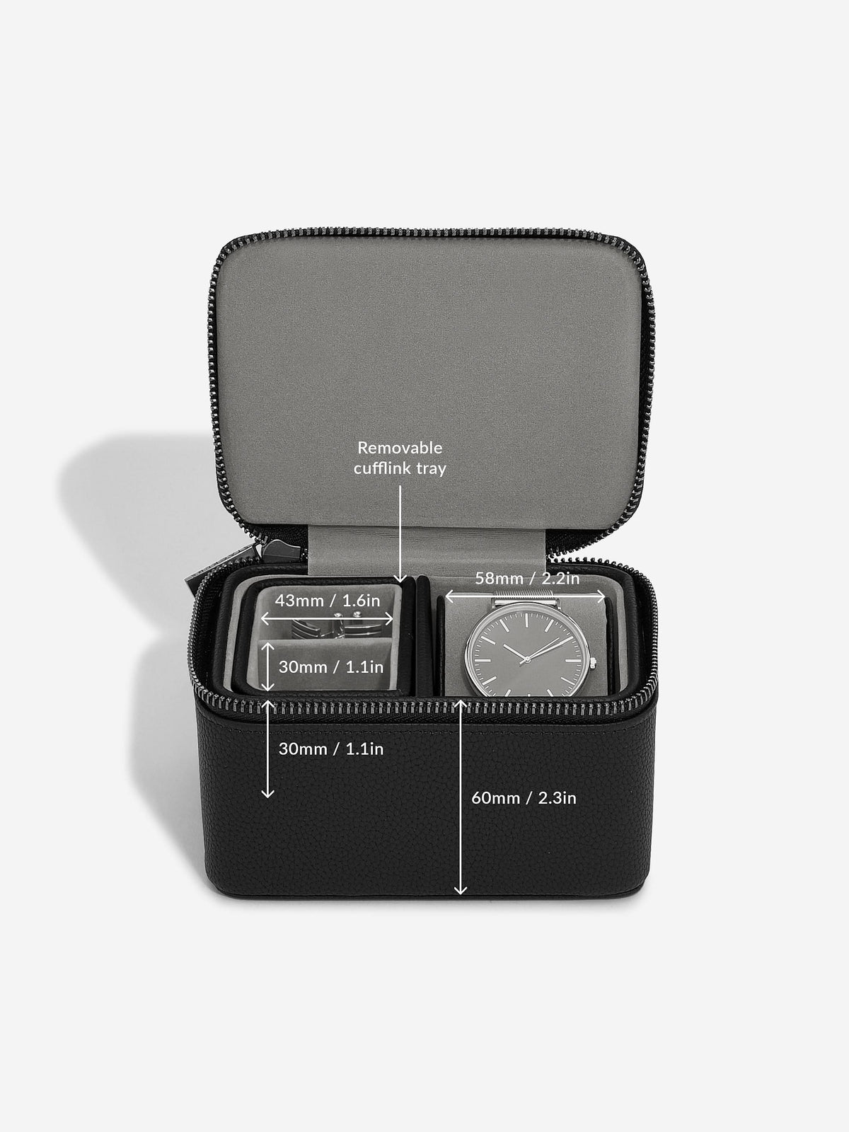 Stackers Horloge & Manchetknopendoosje Zwart - Mystackers