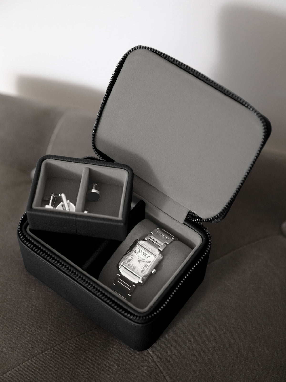 Stackers Horloge & Manchetknopendoosje Zwart - Mystackers
