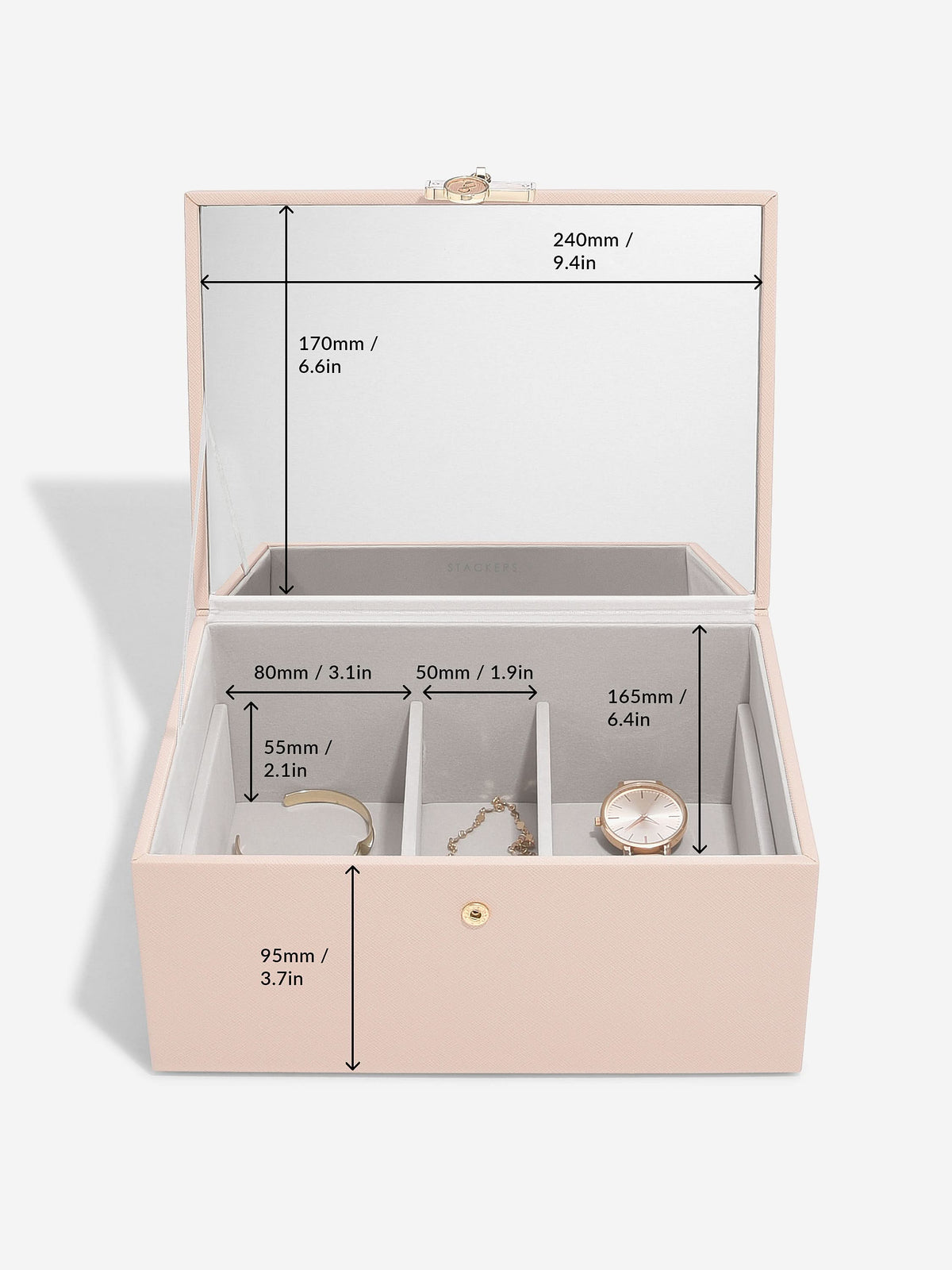Stackers Luxe Klassieke Juwelendoos Roze - Mystackers