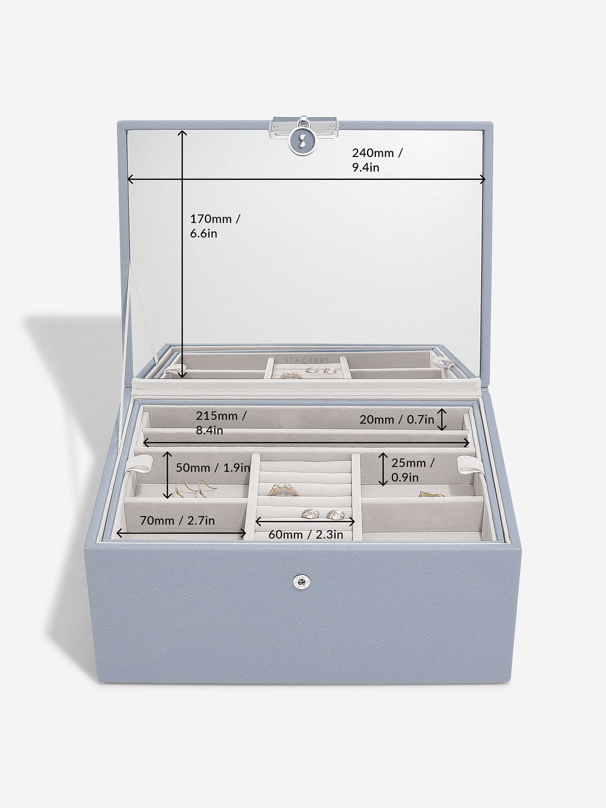 Stackers Luxe Klassieke Juwelendoos Blauw - Mystackers