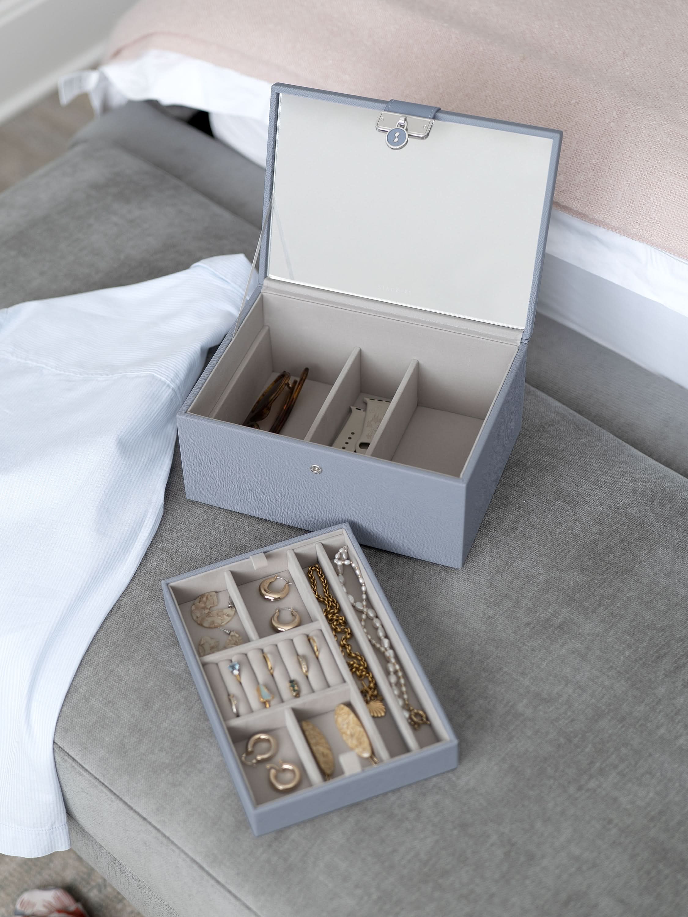 Stackers Luxe Klassieke Juwelendoos Blauw - Mystackers
