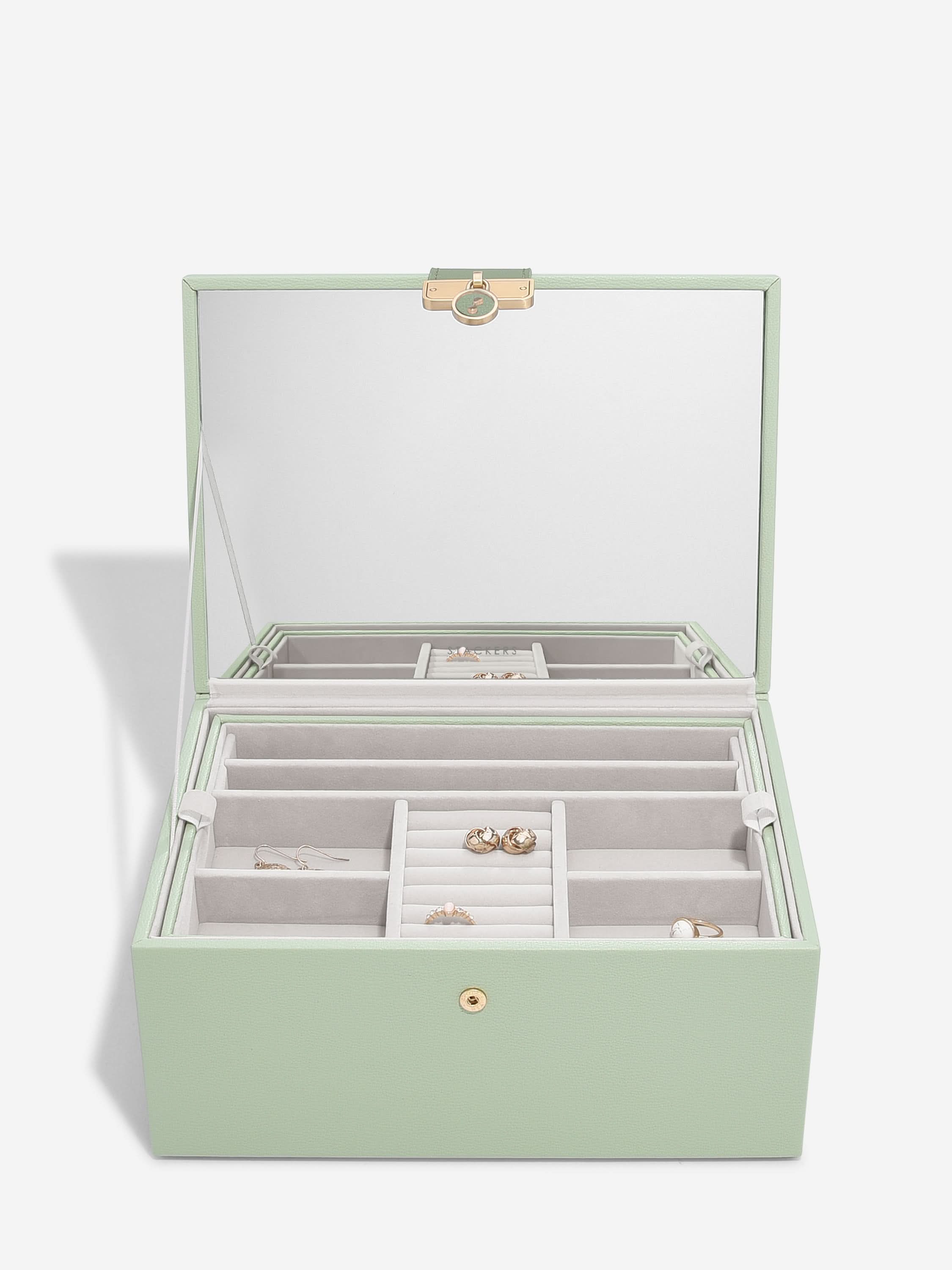 Stackers Luxe Klassieke Juwelendoos Saliegroen - Mystackers