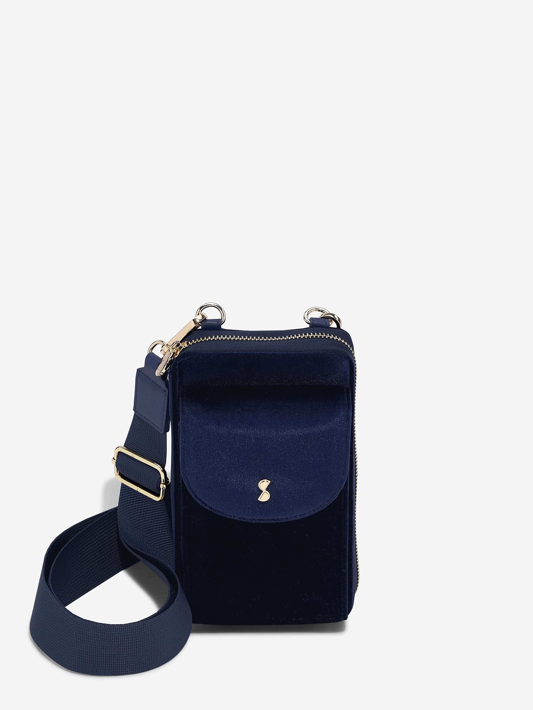 Stackers Heuptasje Marineblauw Fluweel - Mystackers