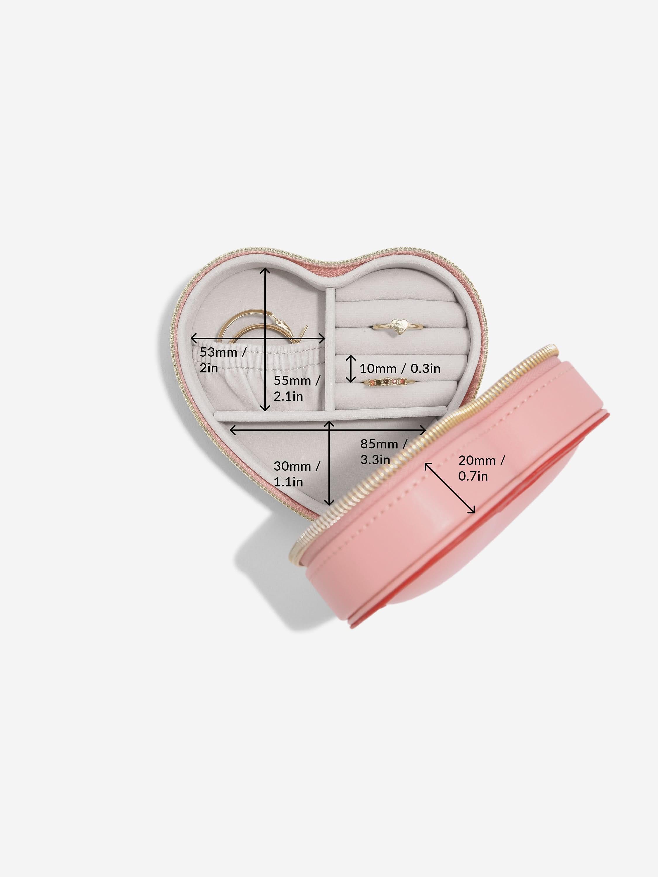 Stackers Heart Travel Jewellery Box Roze - Mystackers