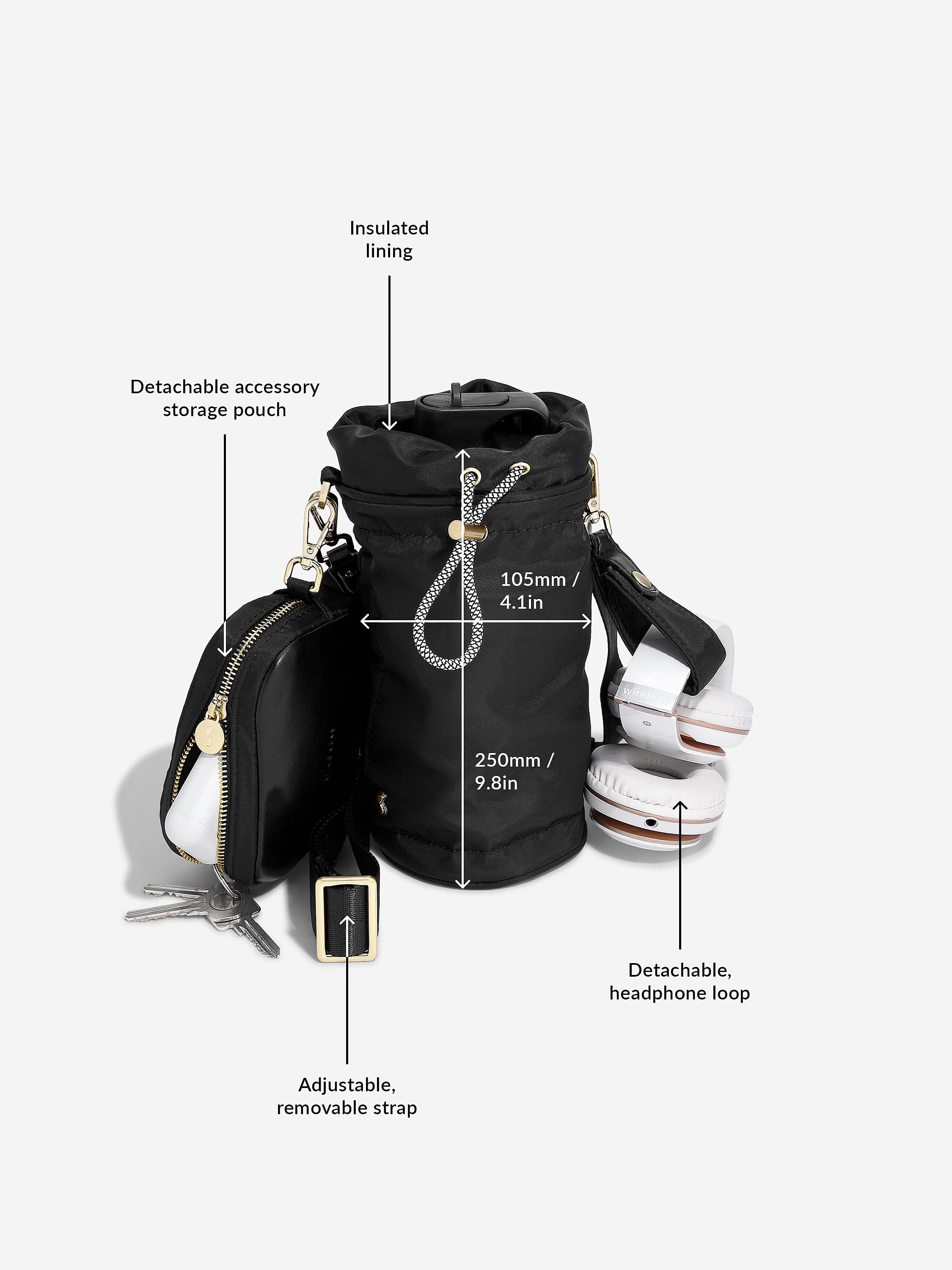 Stackers Flessentas van Gerecycled Nylon Zwart - Mystackers