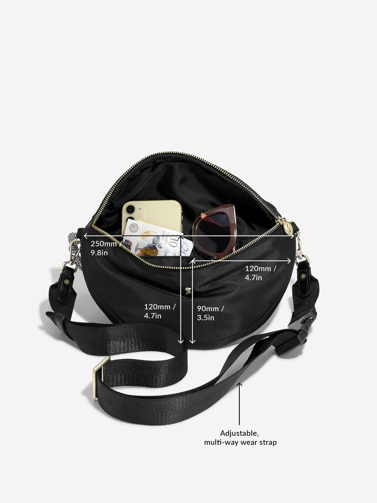 Stackers Heuptas van Gerecycled Nylon Zwart - Mystackers