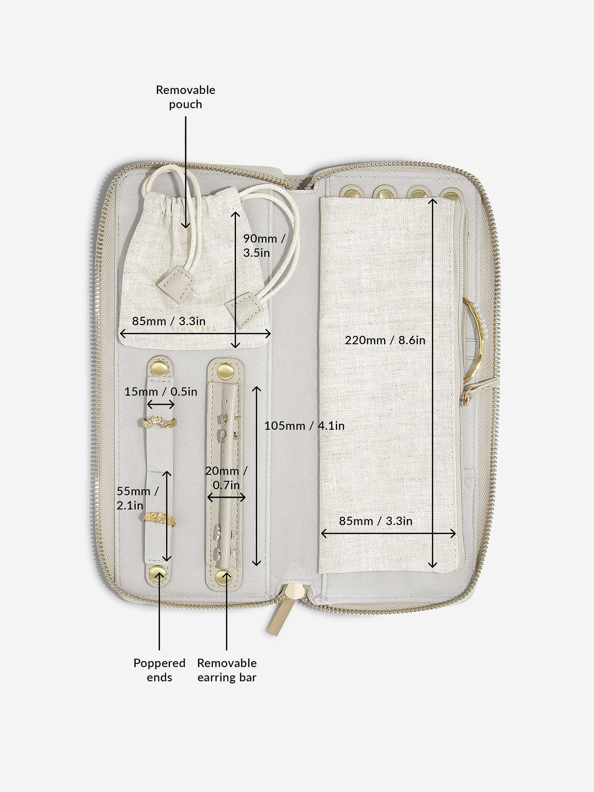 Stackers Jewellery Roll Havermout & Linnen - Mystackers