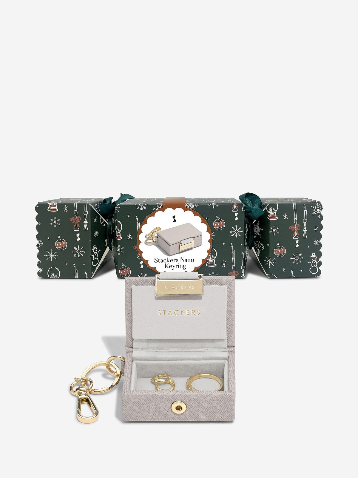 Stackers Juwelendoos Sleutelhanger in Feestcracker Taupe - Mystackers