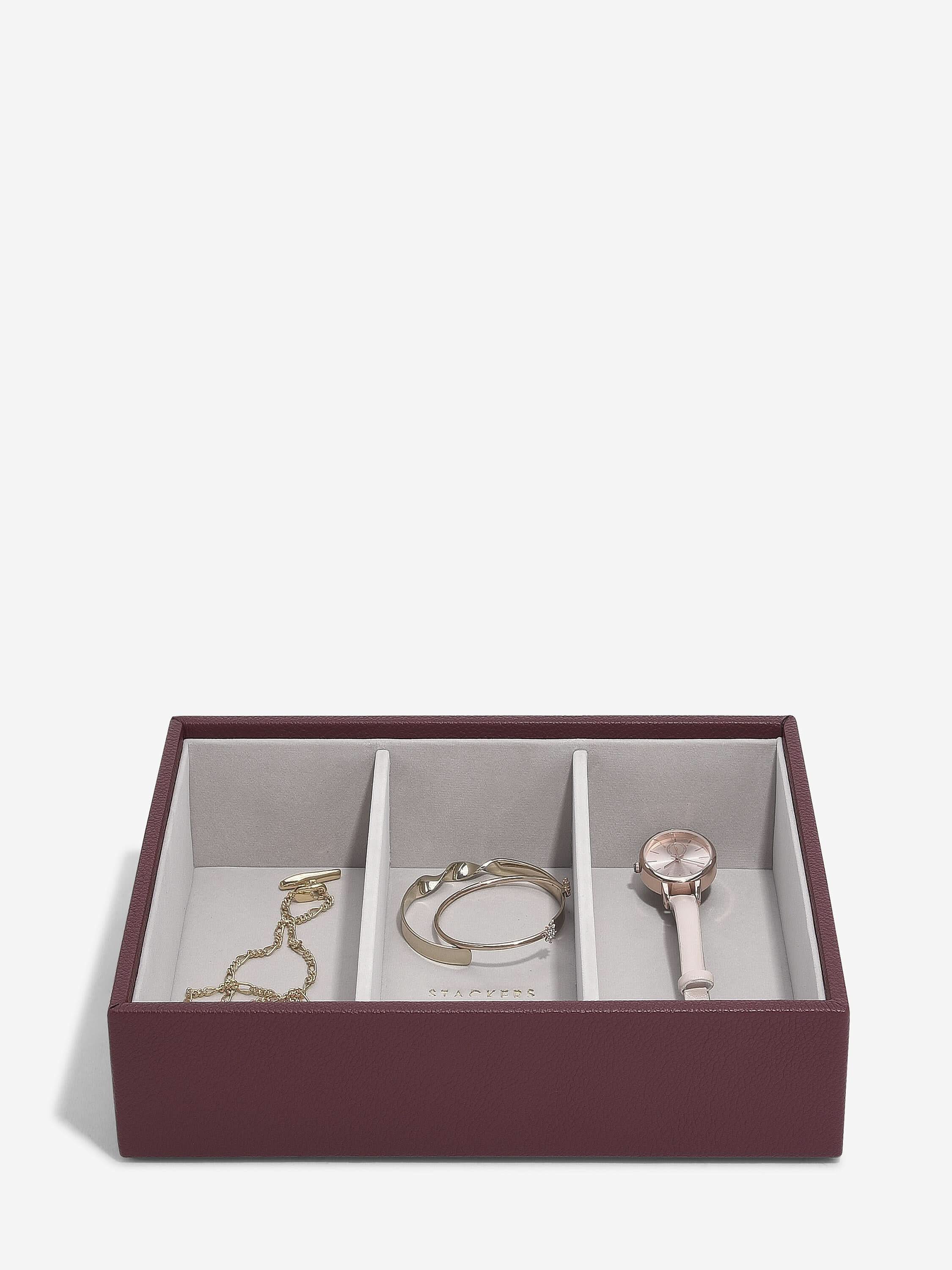 Stackers Horloge & Accessoirelaag voor Klassieke Juwelendoos Bordeaux - Mystackers