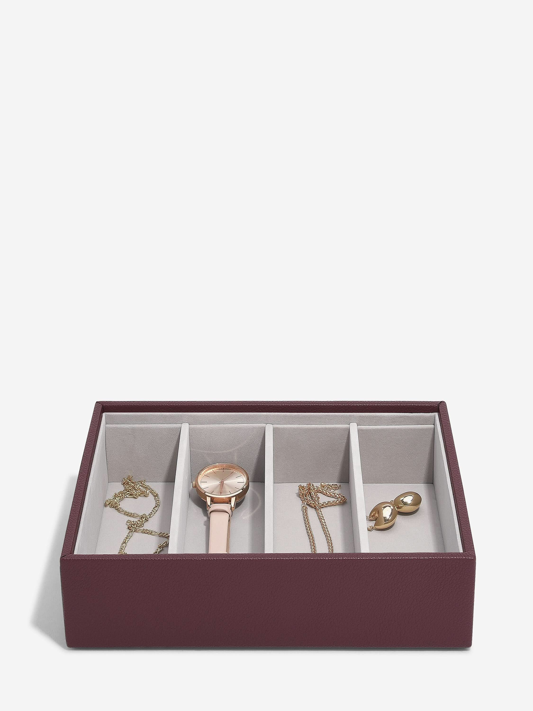 Stackers Bril & Accessoires-laag voor Klassieke Juwelendoos Bordeaux - Mystackers