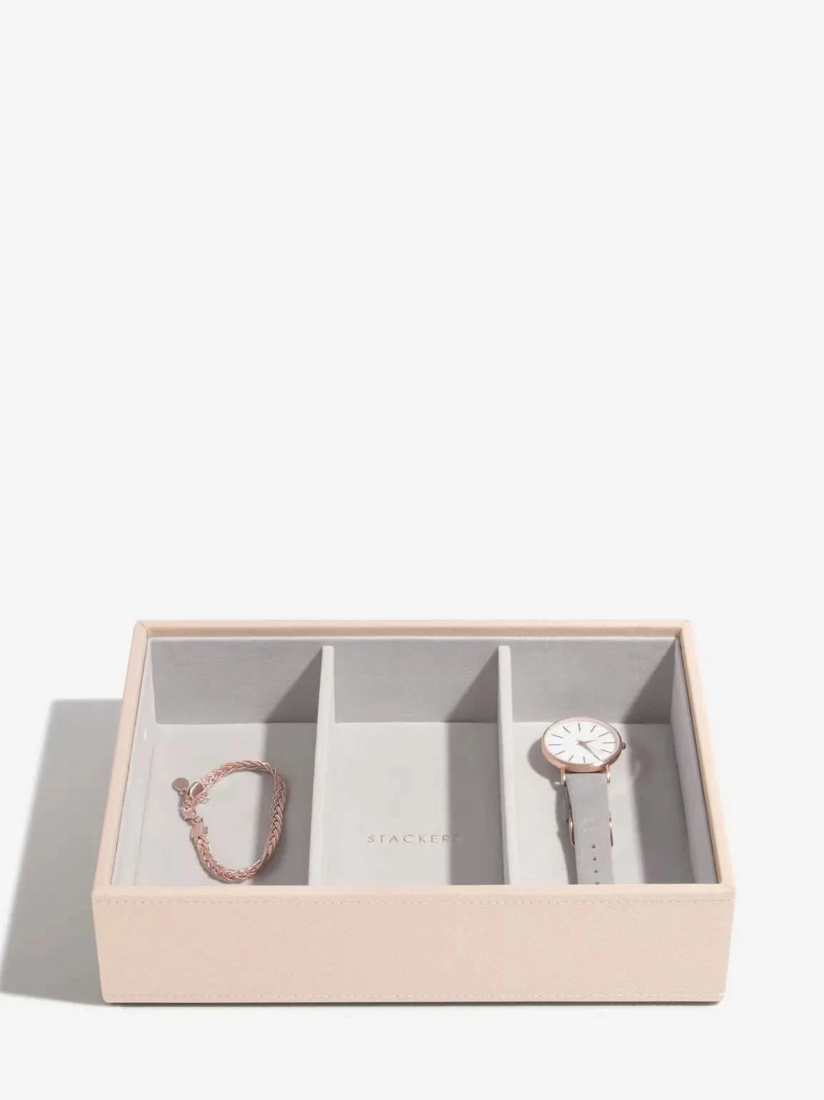 Stackers Klassieke Juwelendoos Set van 2 Roze Raffia - Mystackers