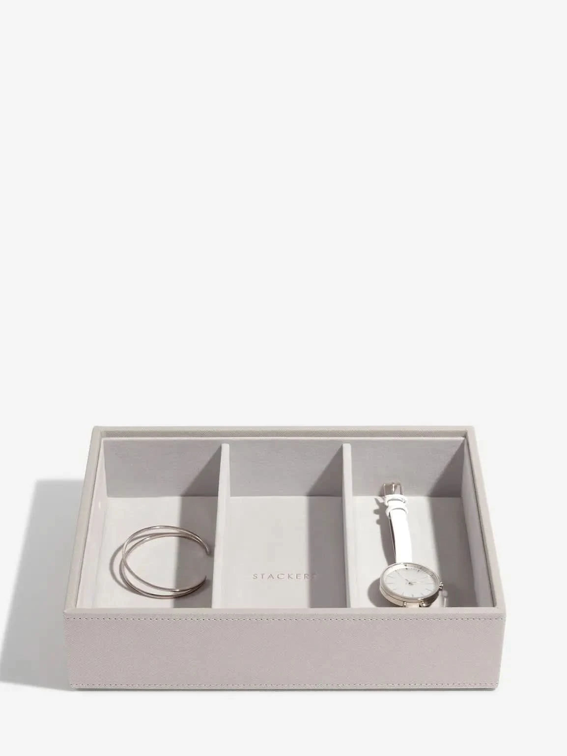 Stackers Klassieke Juwelendoos Set van 2 Taupe Raffia - Mystackers