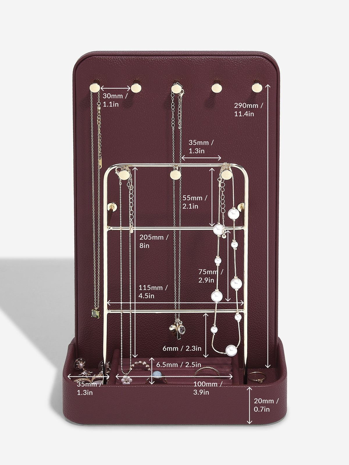 Stackers All-In-One Sieradenstandaard Bordeaux - Stackers.be