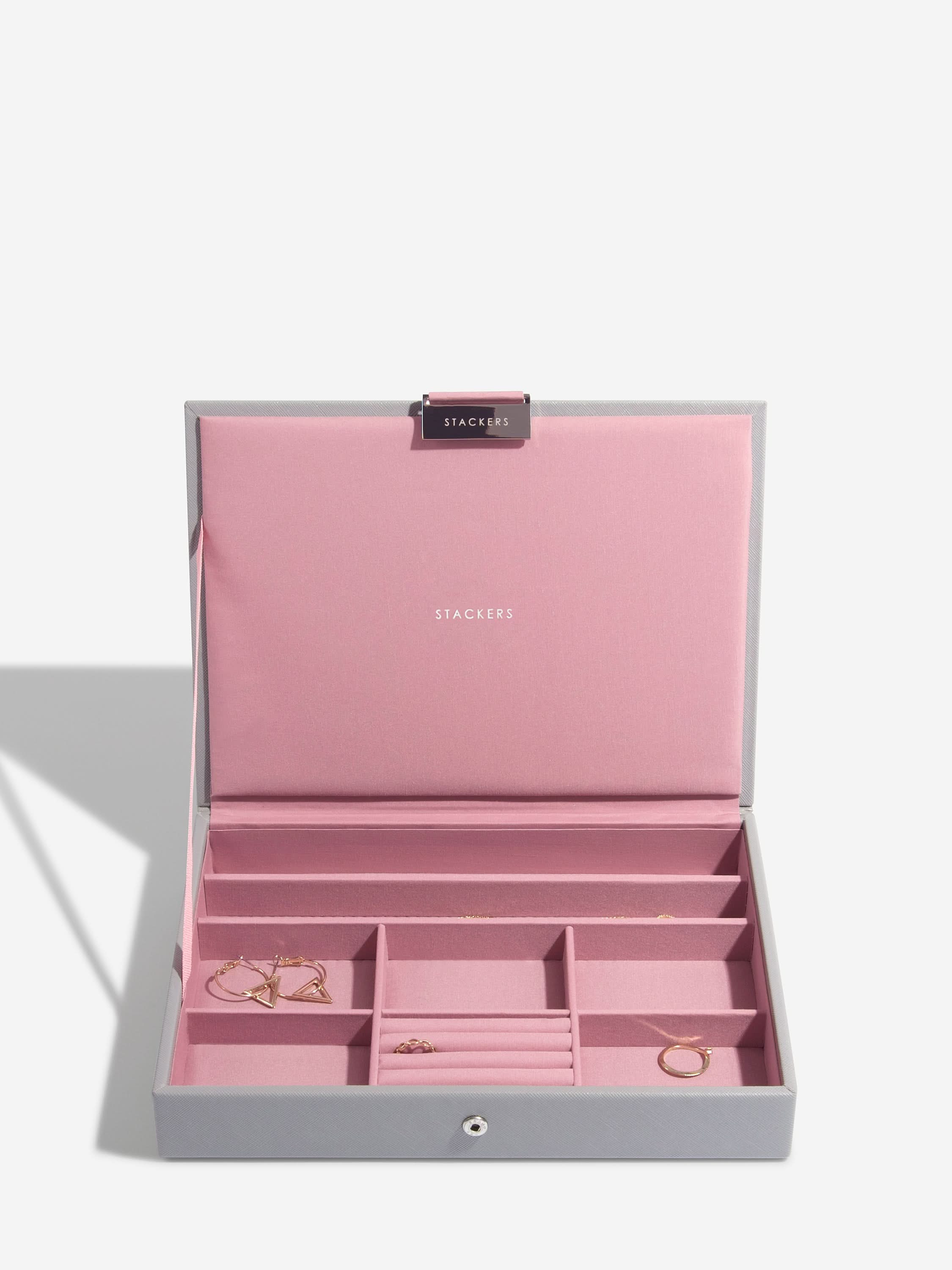 Stackers Klassieke Juwelendoos Set van 2 Grijs & Roze - Mystackers