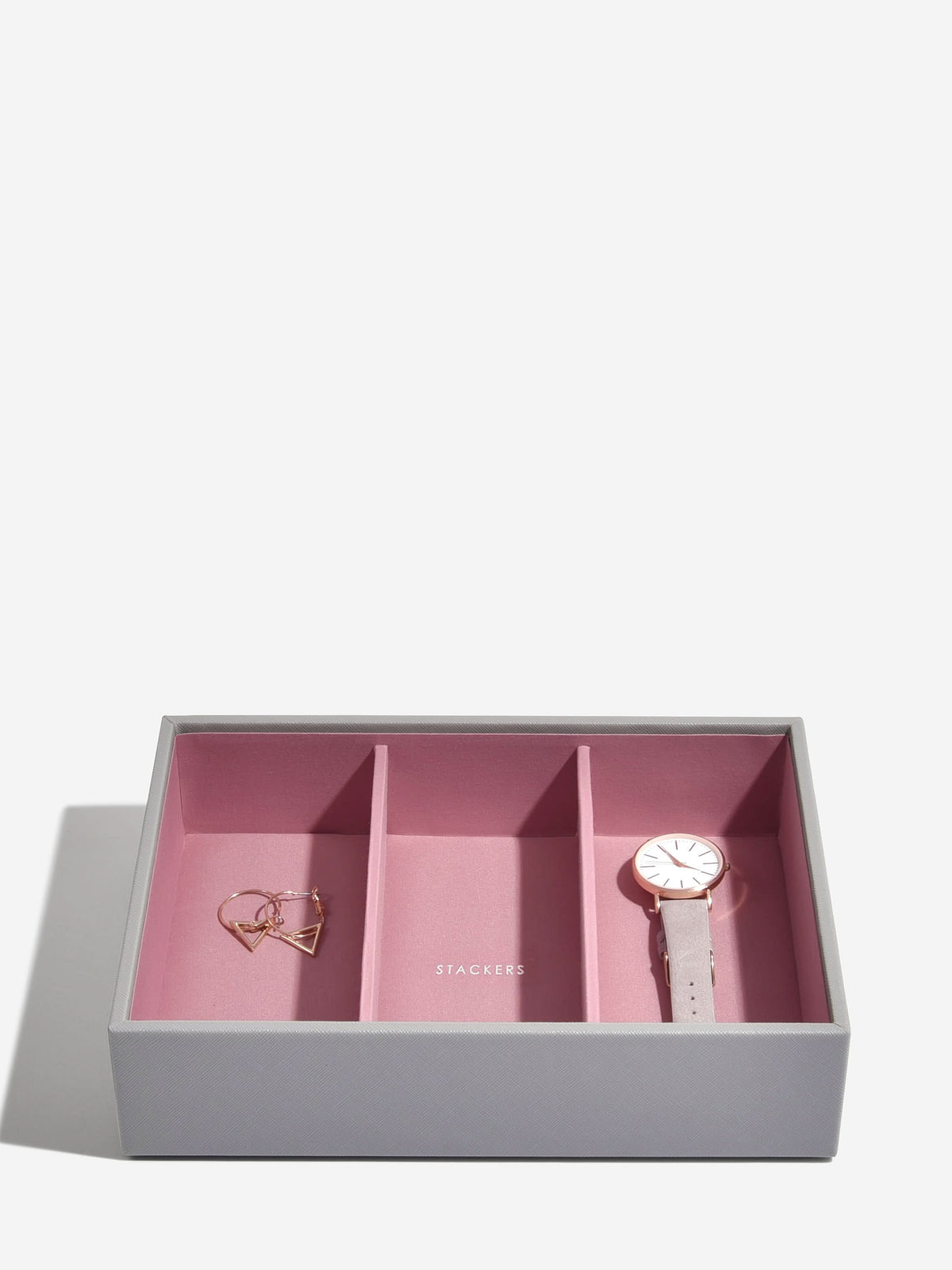 Stackers Klassieke Juwelendoos Set van 2 Grijs & Roze - Mystackers