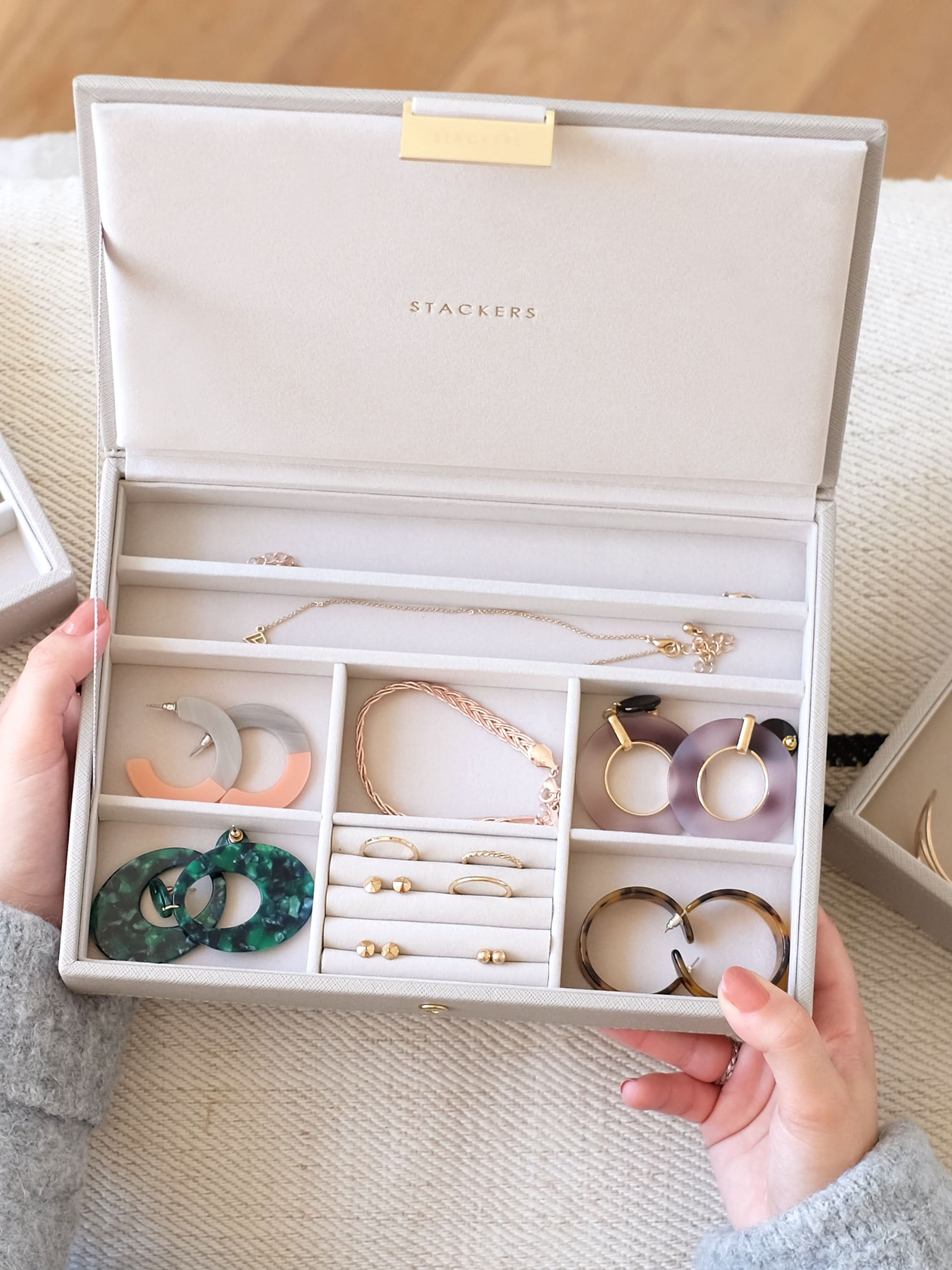 Stackers Klassieke Juwelendoos Set van 2 Taupe - Mystackers