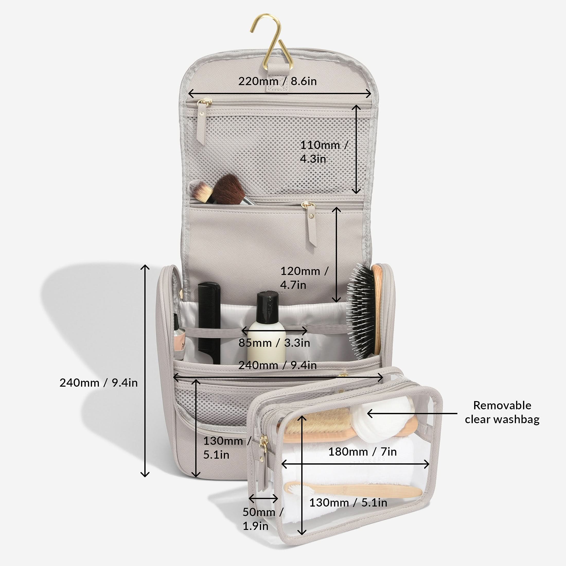 Stackers hangende Toilettas Taupe - Mystackers