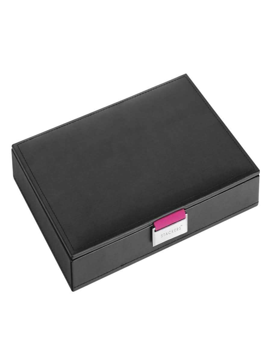 Stackers Deksel voor Klassieke Juwelendoos Zwart & Roze - Mystackers